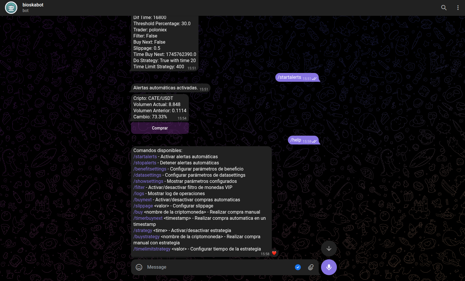 Order book and signals overview